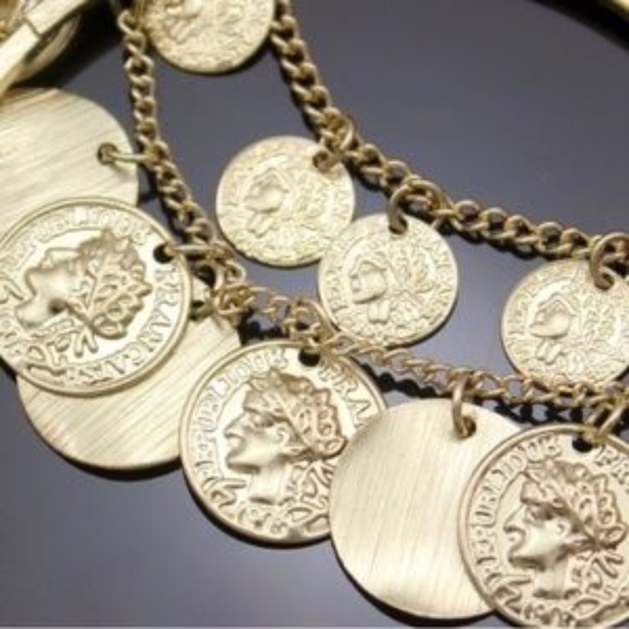 Gypsy Extra Large Boho Coin Hoop Earrings - Picture 2 of 4